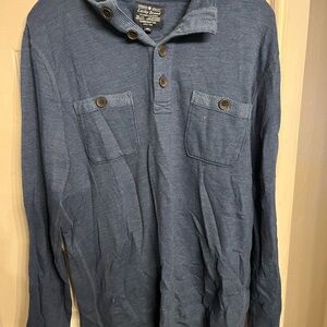 Lucky Brand Men's Casual Blue Button-Down Shirt